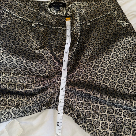 Ann Taylor Black and Gold Jacquard Pants Size 8 - Picture 11 of 11